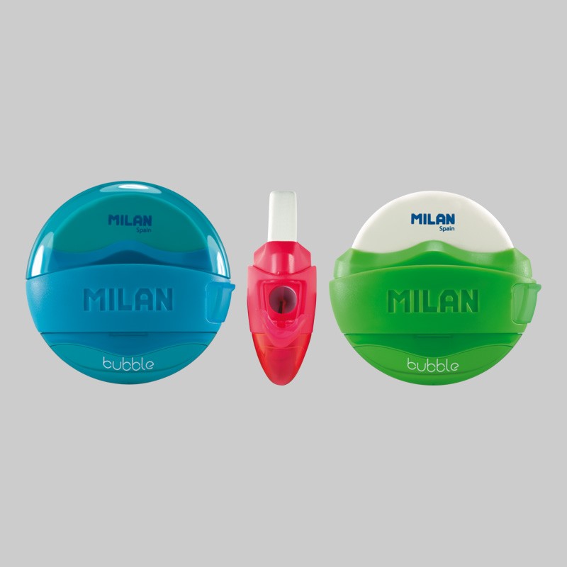 Milan Blister Pack Bubble Sharpeneraser - Blue