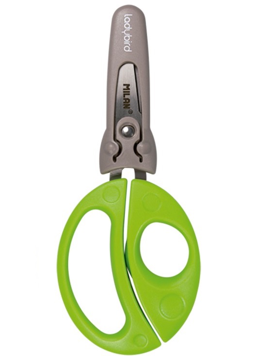 Milan Blister Pack Scissors With Ladybird Case - Green