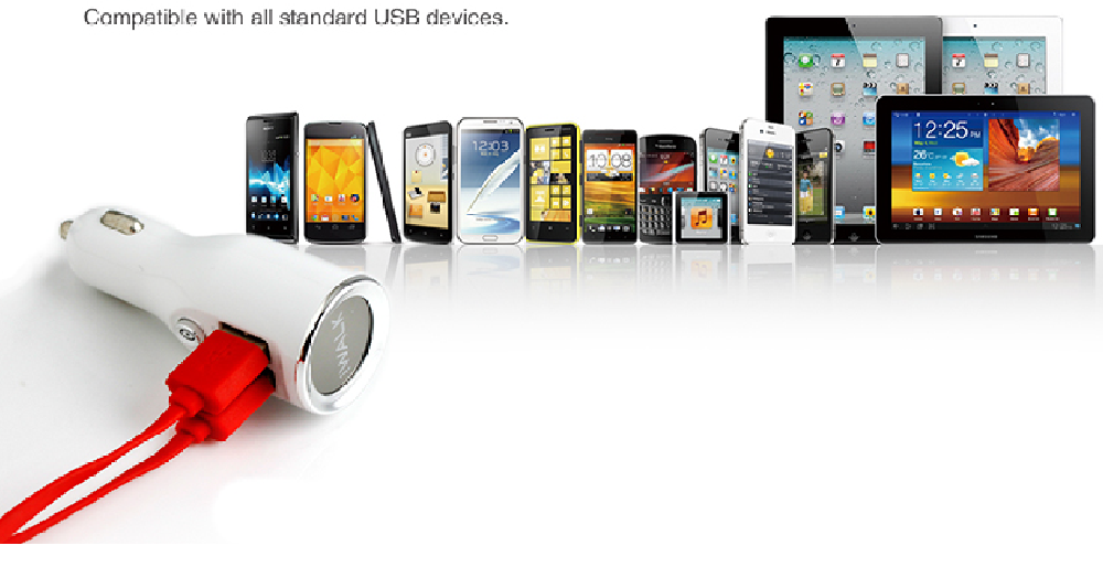 iWalk Dual USB Car Charger White - CCD002-002B