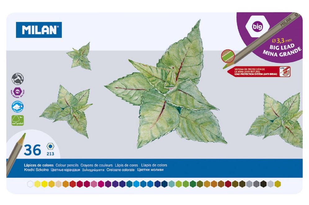 Milan Colored Pencils in a Metal Box - 36 Colors