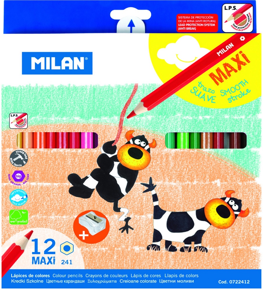 Milan Maxi Hexagonal Pencils Set Of 12 Shades