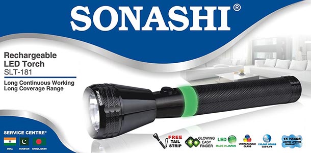 Sonashi Rechargeable LED Torch - SLT-181