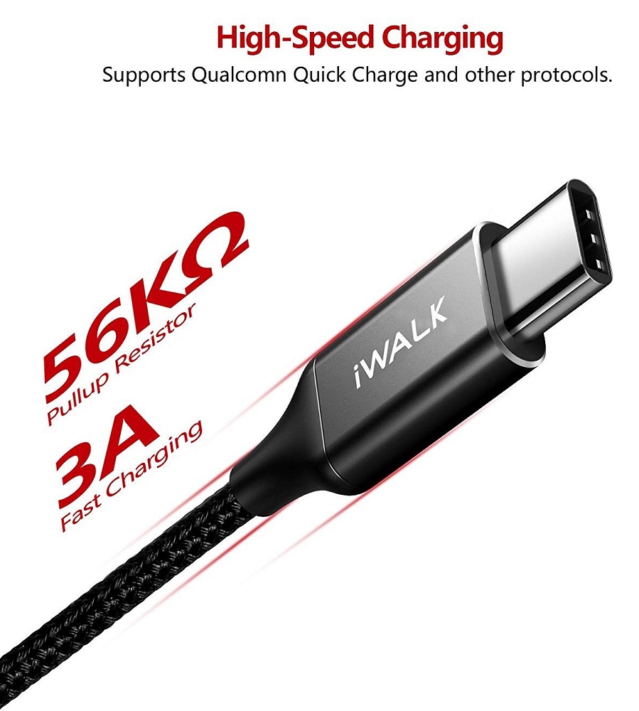 iWalk Type-C to Type-C Cable 1.2 M - Black