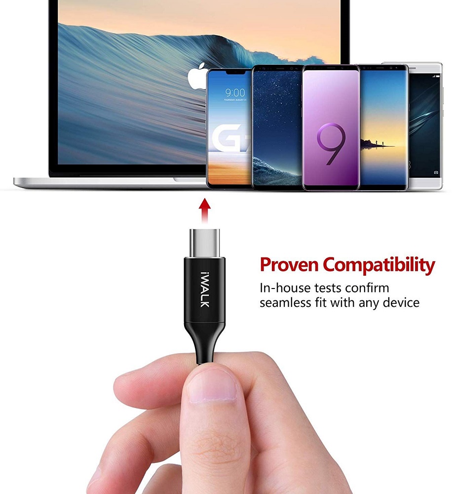 iWalk Type-C to Type-C Cable 1.2 M - Black
