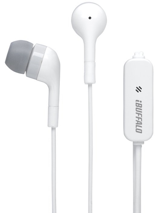 Buffalo Earphone with Mic 0.75m White