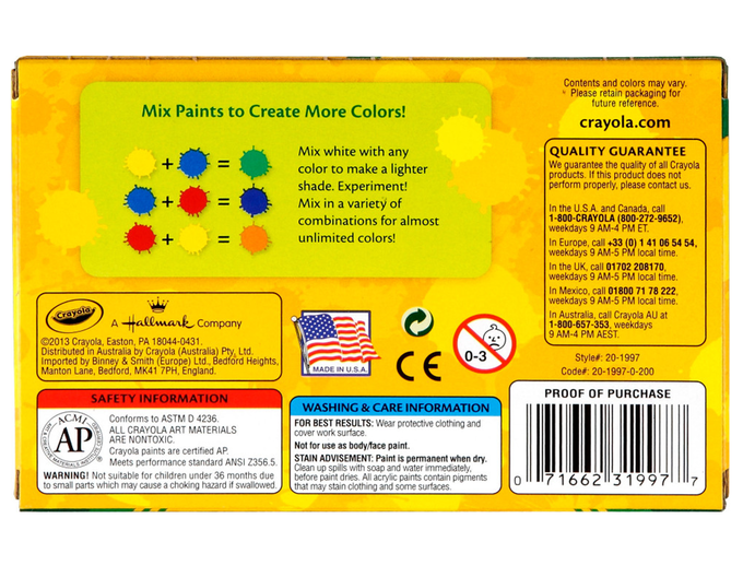 Crayola Acrylic Paint Set - 2 oz