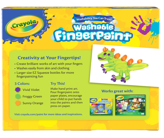 Crayola 3 CT Washable Fingerpaint - 8 oz (Bright Colors)