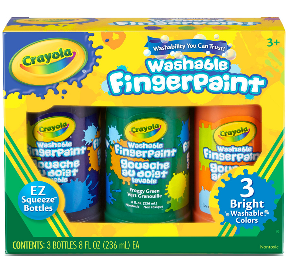 Crayola 3 CT Washable Fingerpaint - 8 oz (Bright Colors)