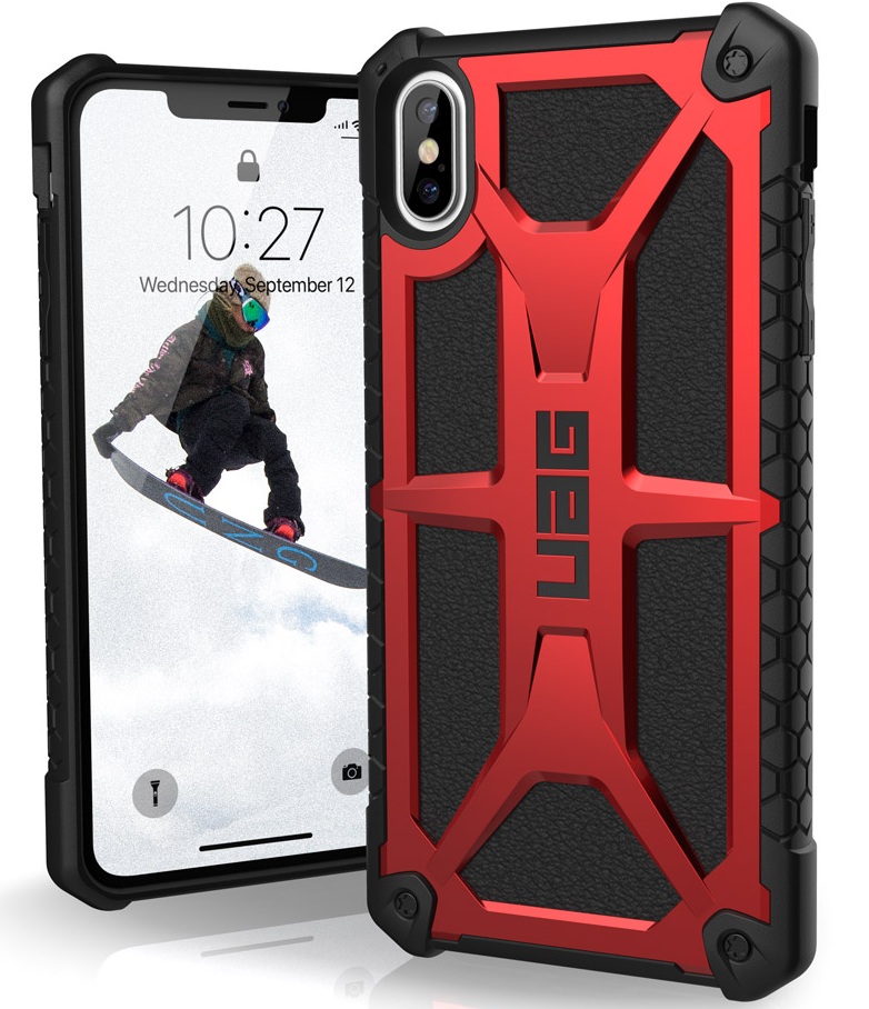 UAG Monarch Case for iPhone XS Max - Crimson Black Leather