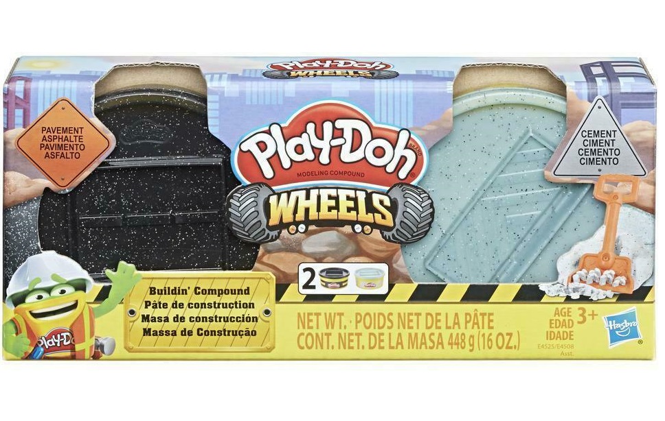 Play-Doh Hasbro Wheels Buildin' Compound Pavement & Cement - 2 Pack