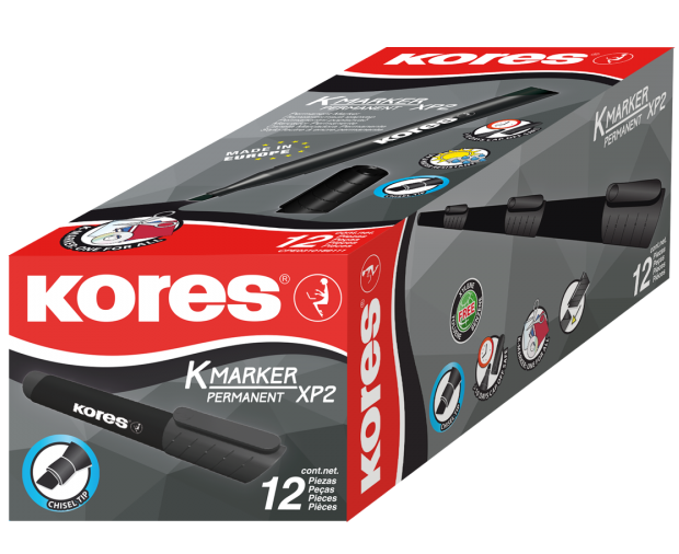 Kores Permanent Marker Assorted Colour (12pcs/PKT)