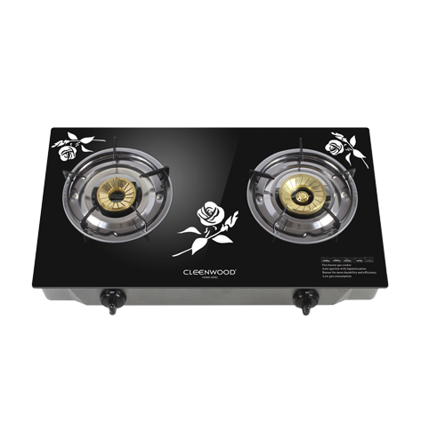 Cleenwood Two Burner Gas Stove With Glass Top - CW-261