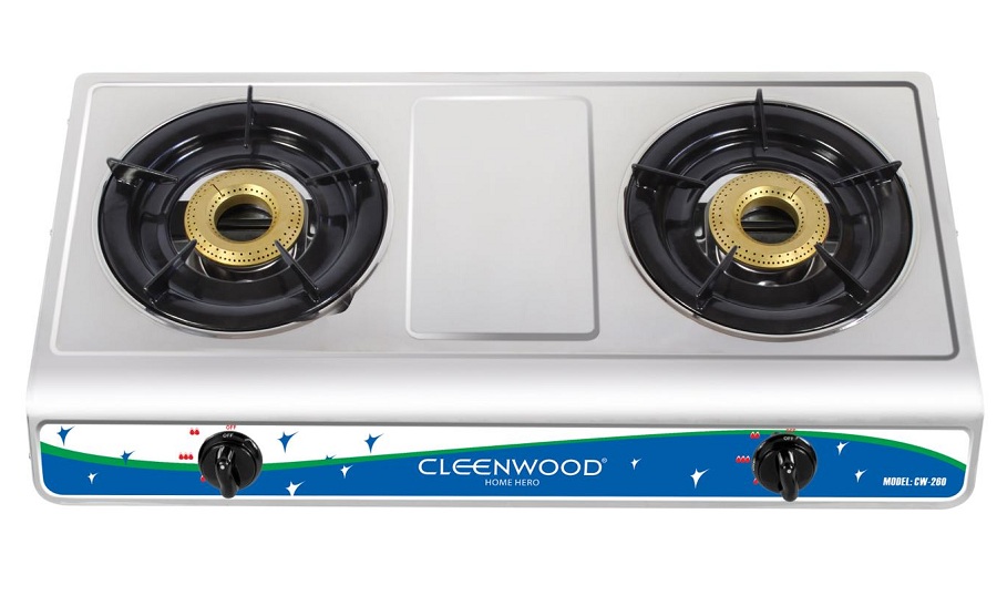 Cleenwood Stainless Steel Two Burner Gas Stove - CW-260