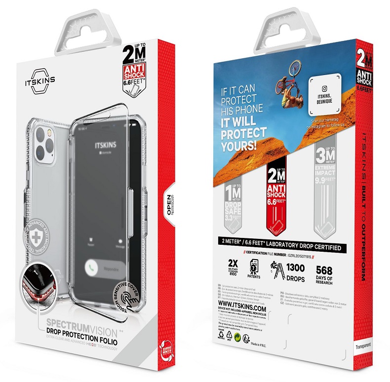 Itskins Spectrum Vision Clear Case Anti Shock Up to 2 Mtr for iPhone 11 Pro (5.8) - Transparent