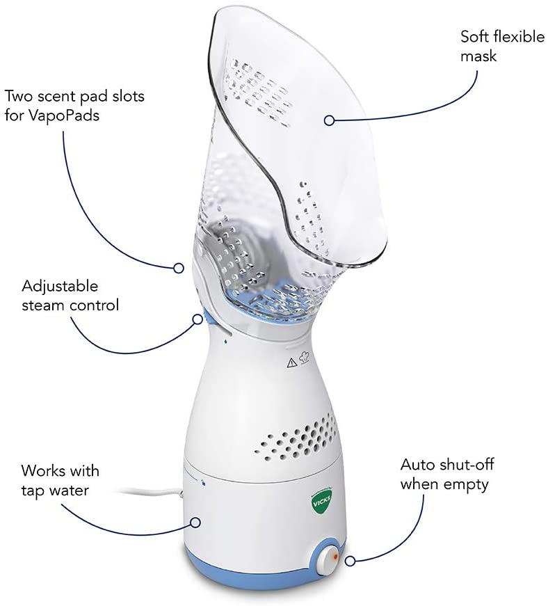 Vicks VH200E1 Sinus Steam Inhaler Face Steamer With Soft Face Mask