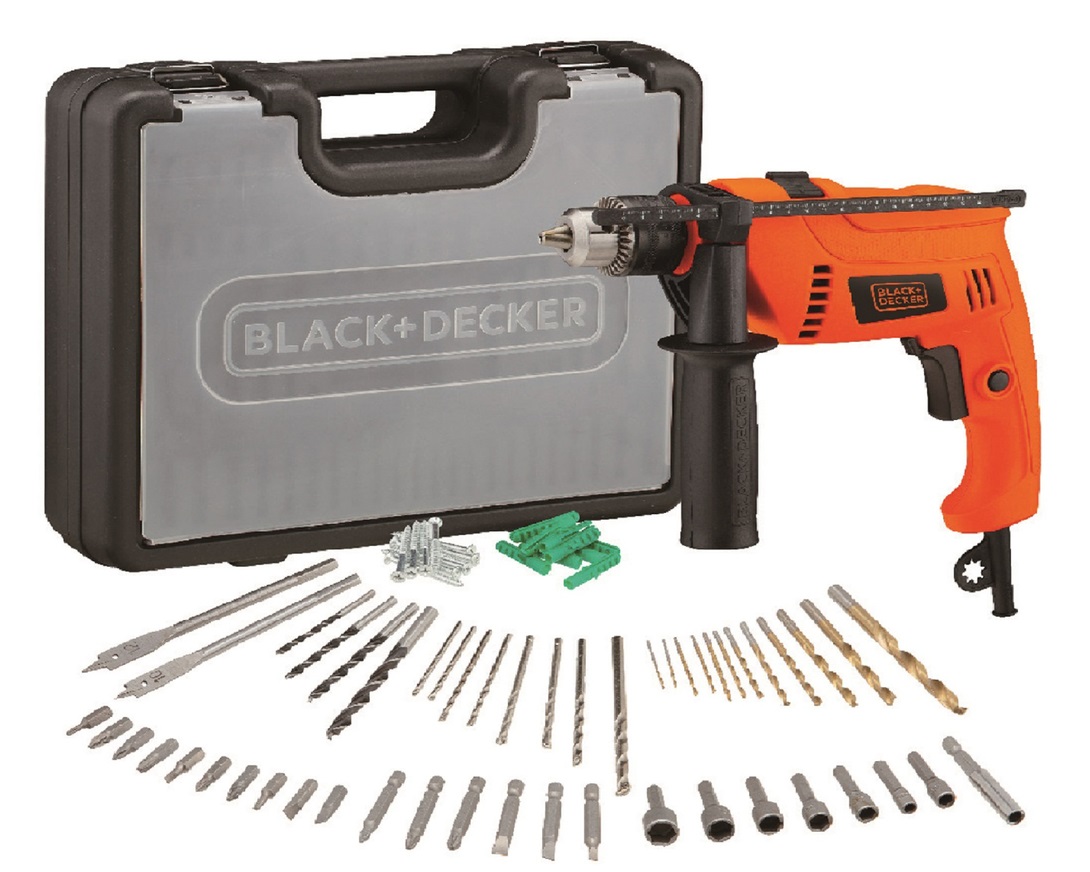 Black & Decker 650W Hammer Drill Kit - HD650KIT-B5