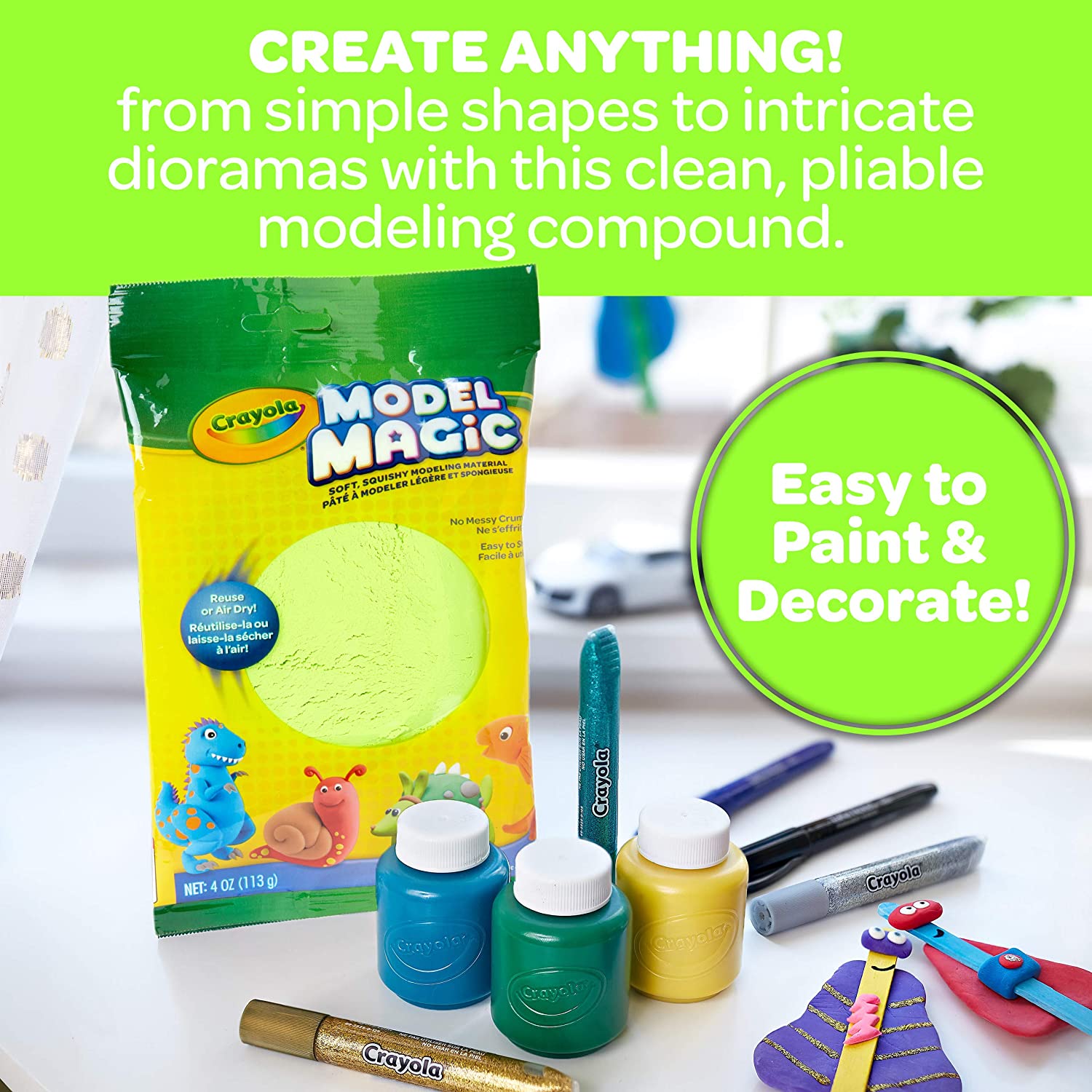 Crayola Model Magic, 4-oz Pouch Neon Green