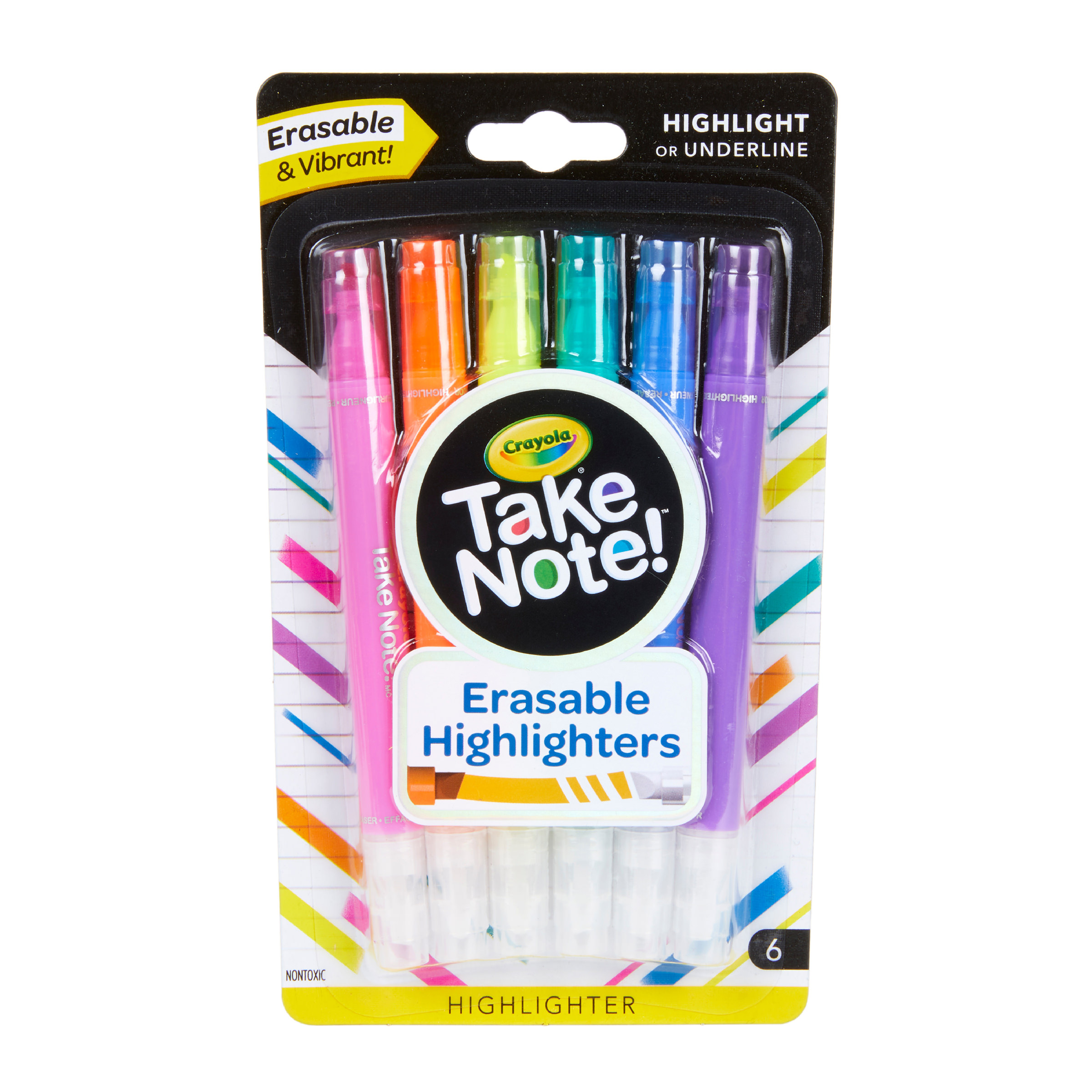 Crayola 6 Take Note Erasable Highlighters