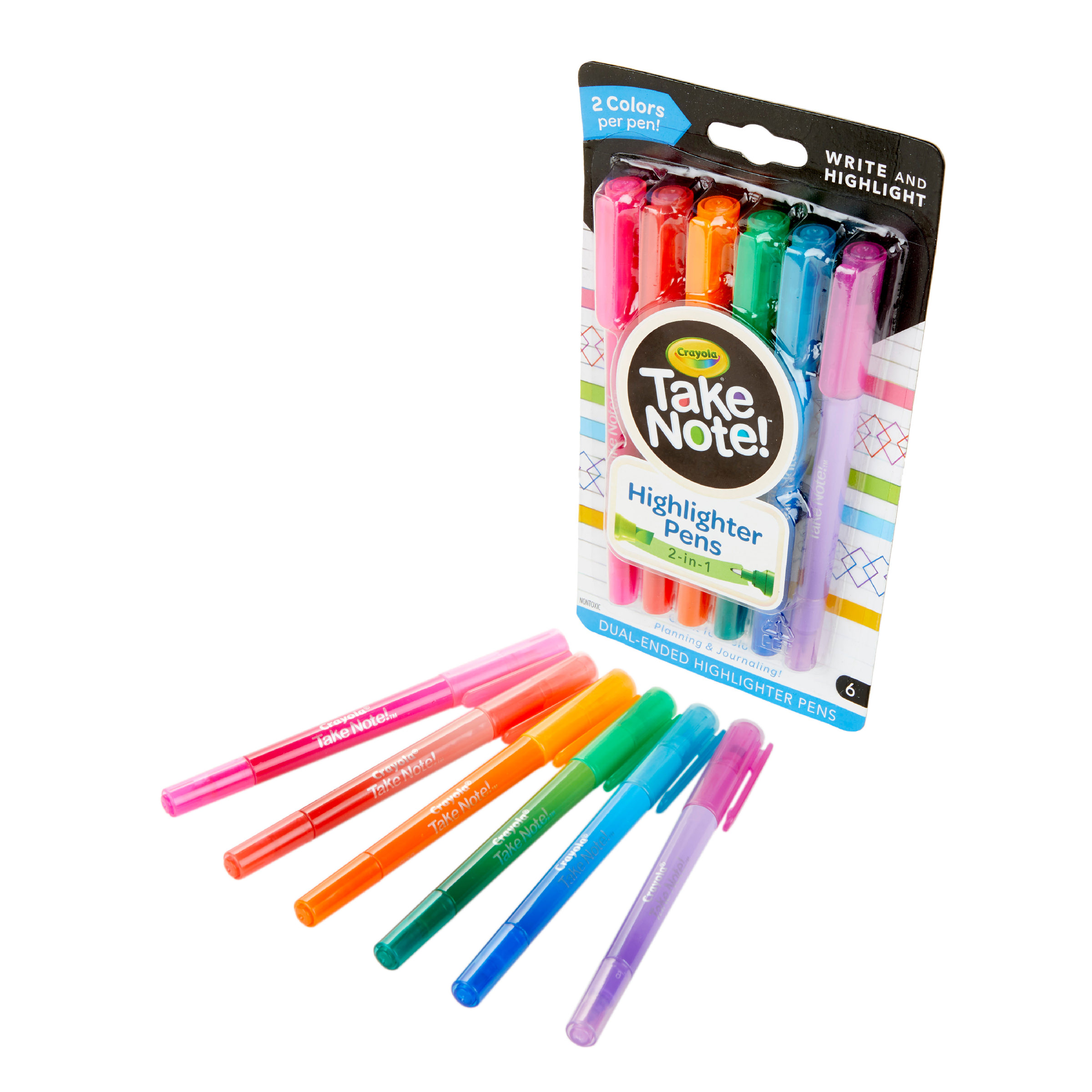 Crayola Take Note 6 Dual-Ended Highlighter Pens