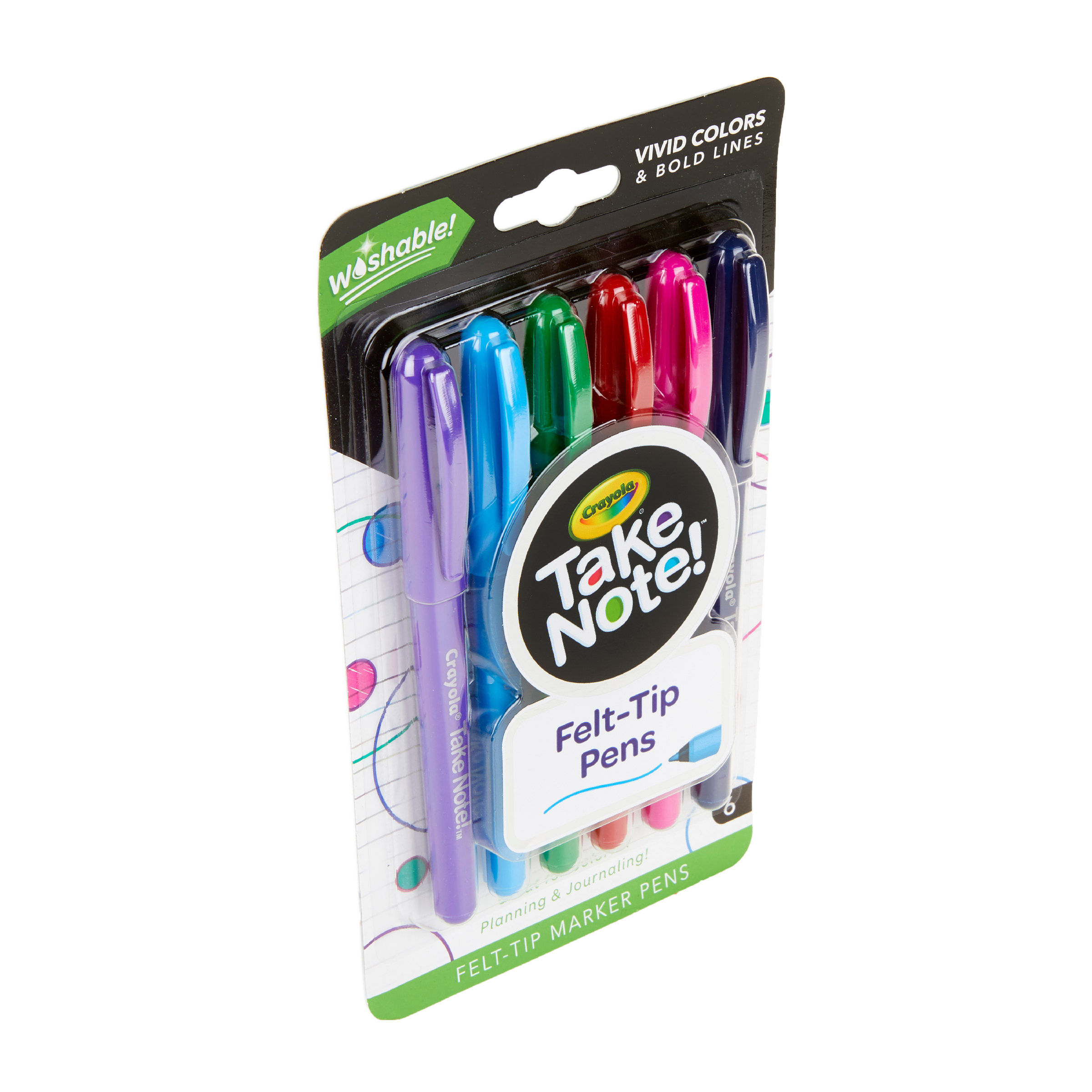 Crayola Take Note 6 Washable Felt-Tip Pens