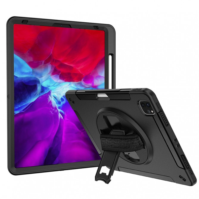 Armor-X ENX Case for iPad Pro 11 2020 With Hand Strap & Kick Stand & Pen Holder - Black