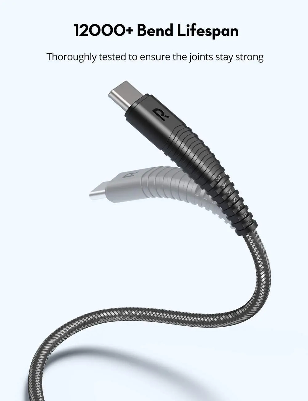 RAVPower Charging Cable Type-C to Type-C 3.3ft/1m - RP-CB047 - Black