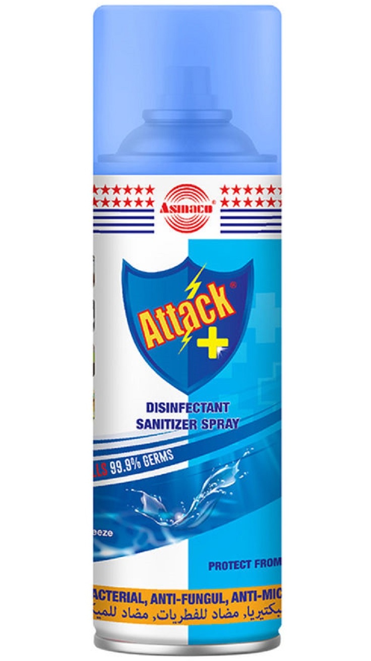Asmaco Attack Disinfectant Sanitizer Spray Ocean Breeze