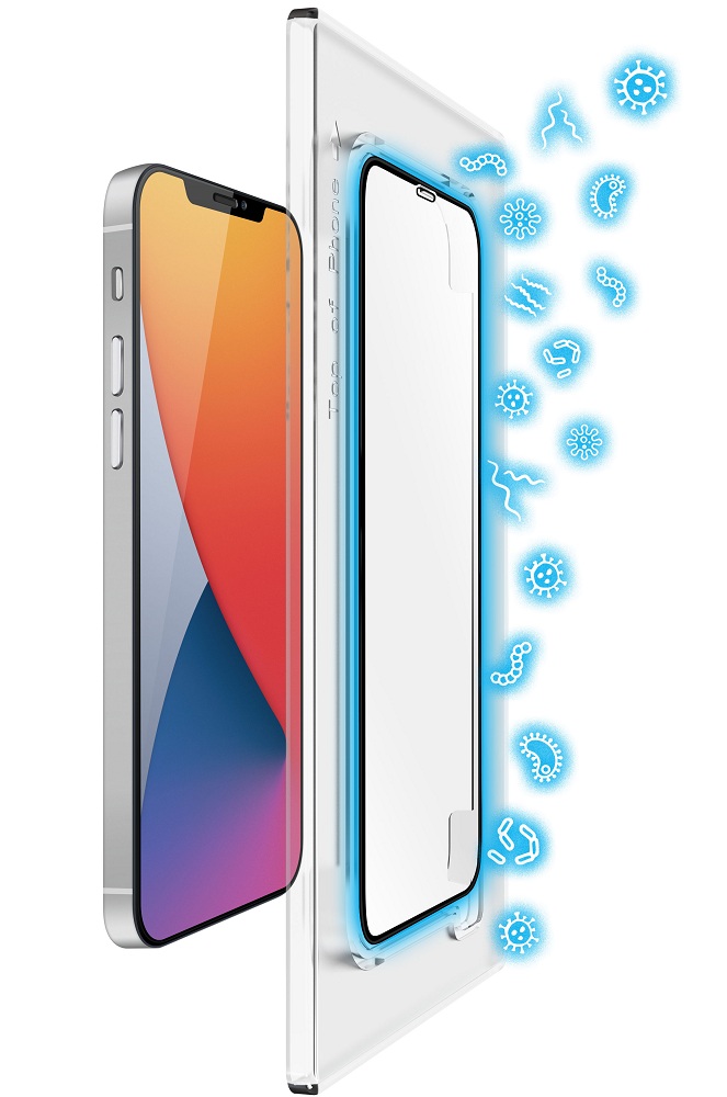 Torrii Bodyglass Anti-bacterial Coating Full Coverage Curved for iPhone 12 & 12 Pro (6.1) - Black
