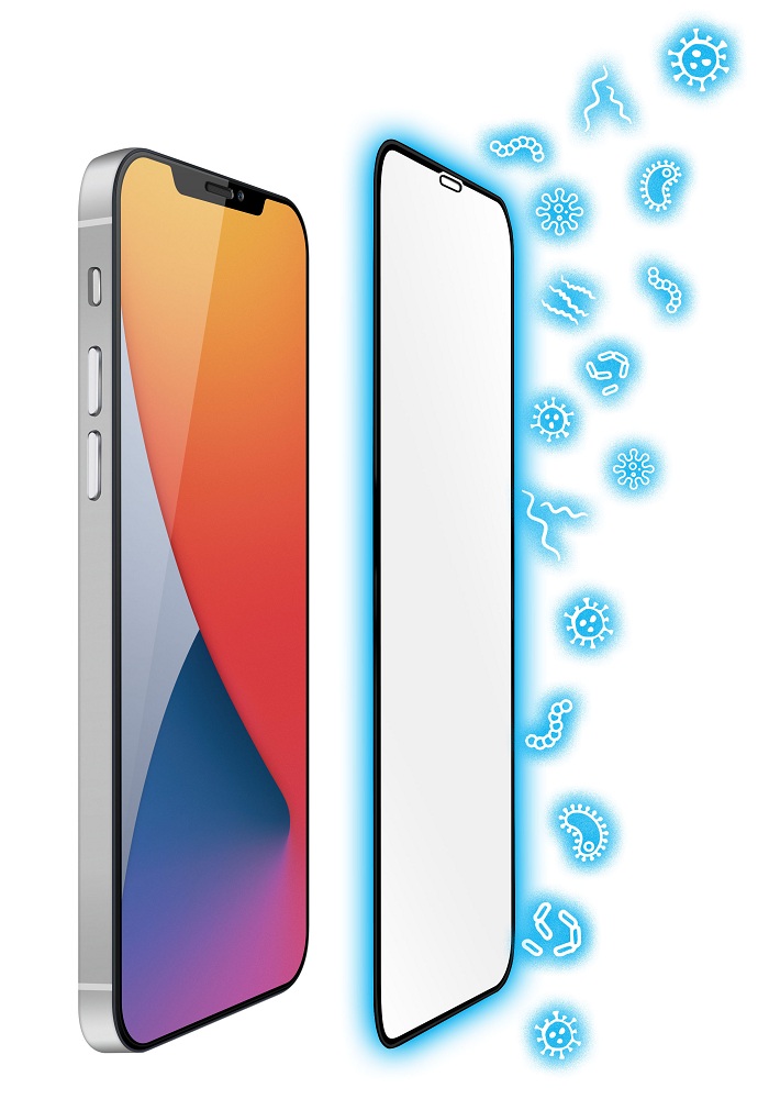 Torrii Bodyglass Anti-bacterial Coating Full Coverage Curved for iPhone 12 & 12 Pro (6.1) - Black