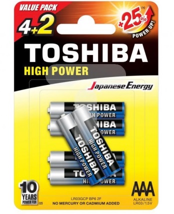 Toshiba Household Battery Single-use Battery AAA - LR03GCP BP6 2FCN