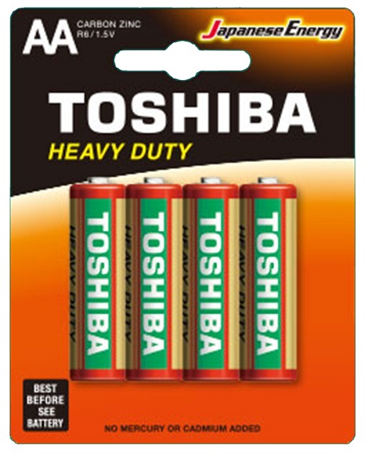 Toshiba Heavy Duty  AA Batteries,  R6KG BP-4C