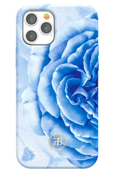 Kingxbar Peony Flower Case for iPhone 12 Pro Max (6.7) - Blue