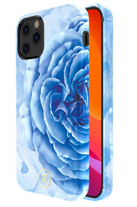 Kingxbar Peony Flower Case for iPhone 12 Pro Max (6.7) - Blue