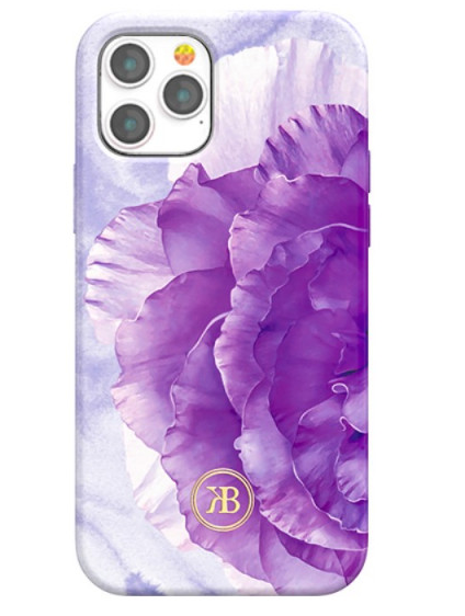 Kingxbar Peony Flower Case for iPhone 12 Pro Max (6.7) - Purple