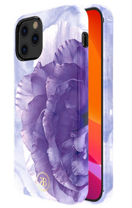 Kingxbar Peony Flower Case for iPhone 12 Pro Max (6.7) - Purple