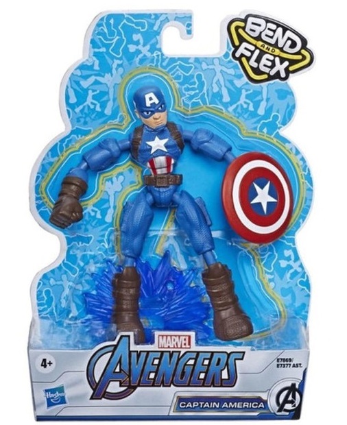 Hasbro Marvel Avengers Bend and Flex Captain America Action Figure Toy
