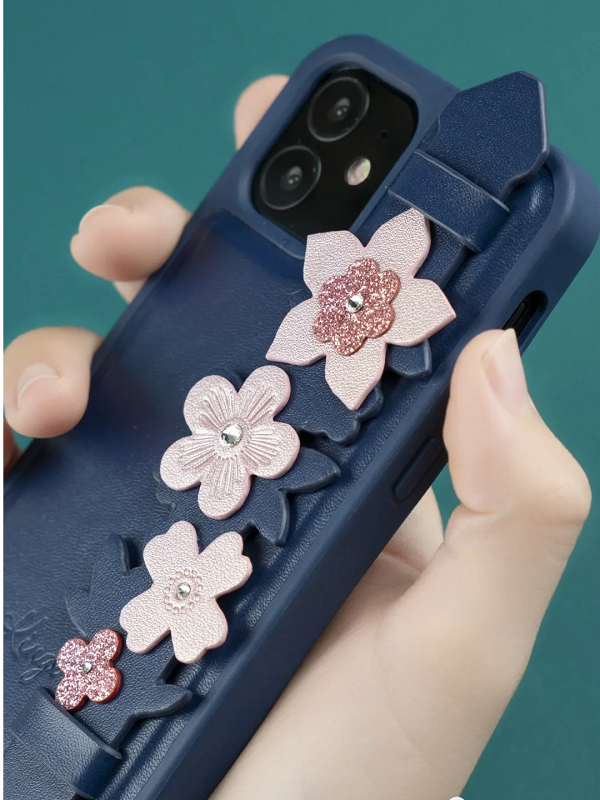 Kingxbar Refreshing Grip Case With Swarovski Crystals for iPhone 12 & 12 Pro (6.1) - Blue