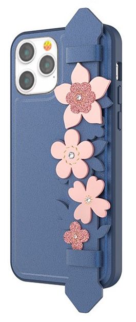 Kingxbar Refreshing Grip Case With Swarovski Crystals for iPhone 12 Pro Max (6.7) - Blue