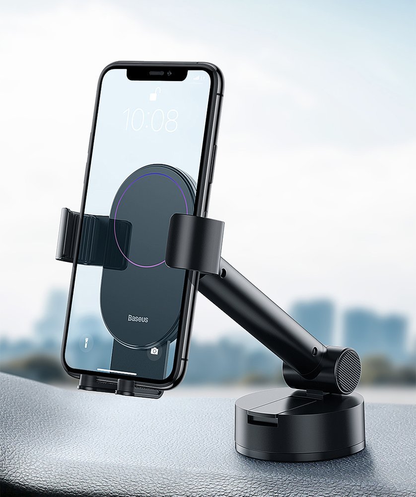 Baseus Simplism Gravity Car Mount Holder with Suction Base - Black