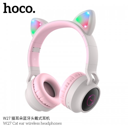 Hoco W27 Cat Ear Wireless Headphones - Pink