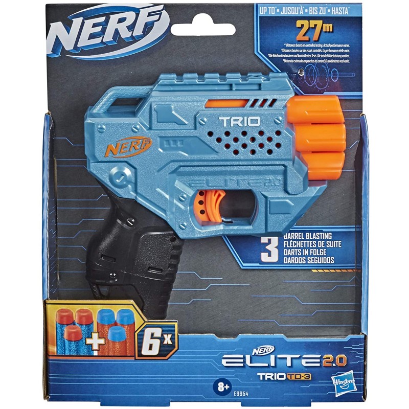Nerf Elite 2.0 Trio Sd-3 Blaster – Includes 6 Official Nerf Darts – 3-Barrel Blasting E9954