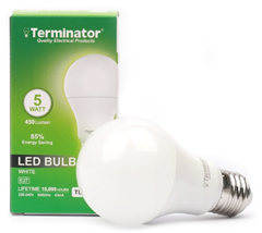 Terminator 5W LED Bulb E27- Warm White - TLEDB-5W-WW