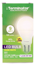 Terminator 9W LED Bulb E27-Warm White - TLEDB-9WW