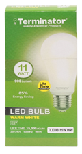Terminator 11W LED Bulb E27-  Warm White - TLEDB-11WW
