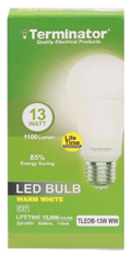 Terminator 13W LED Bulb E27- Warm White - TLEDB-13WW