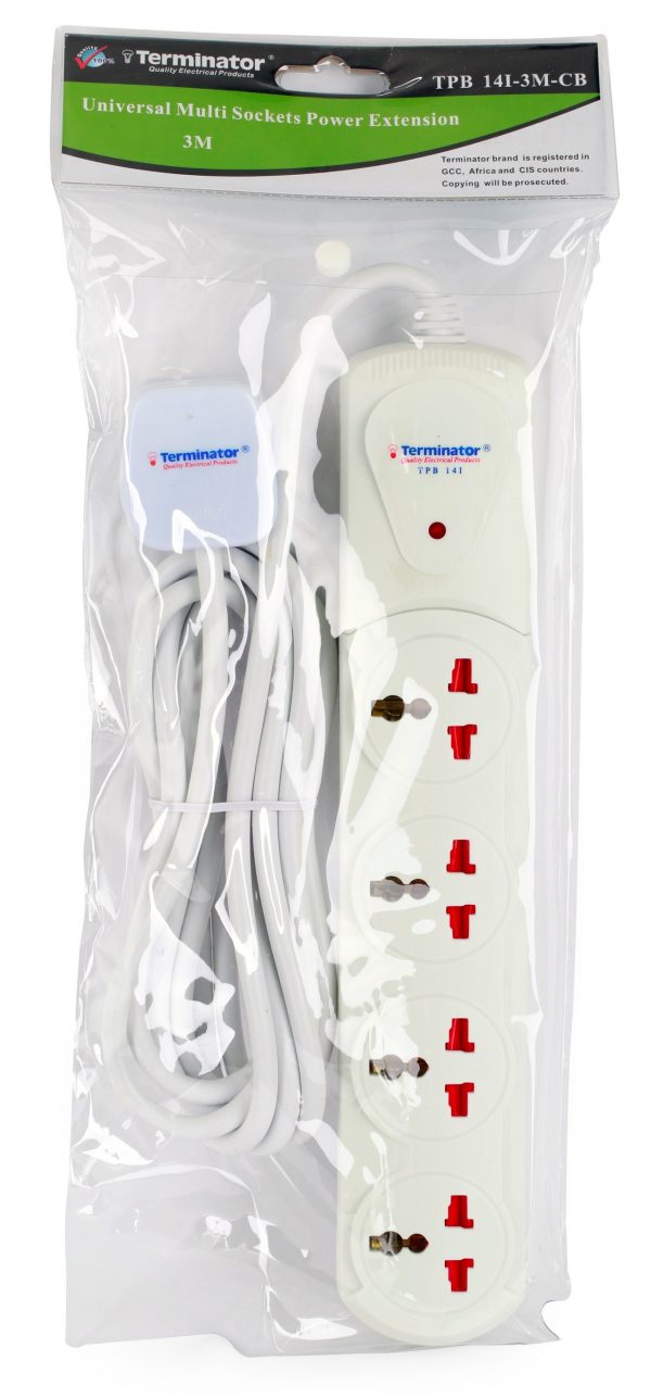 Terminator 4G Universal Power Extension-3m With Indicator - TPB 14I-3M-CB