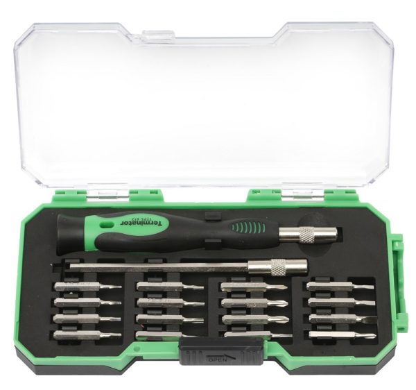 Terminator Screw Driver Set 18 Pcs,1 Pc Pricision Bits Drive,1 Pc 100 mm Bit Driver & 16 Pcs 4*28mm Bit Drivers