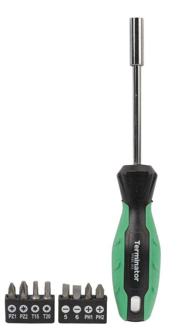 Terminator Screw Driver Set 9 Pcs, 1 Pc Bit Holders & 8 Pcs Bits