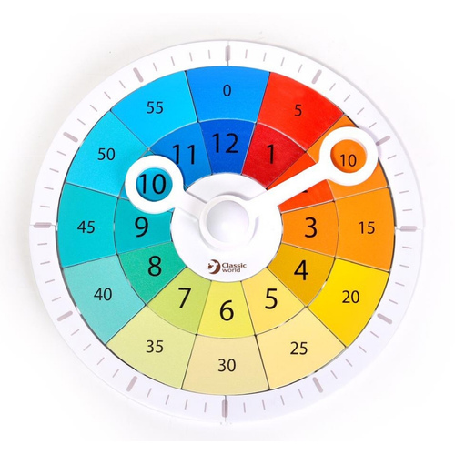 Classic World Blocks Clock, Wooden Educational Clock