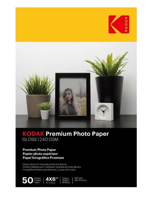 Kodak Premium Photo Paper - Super Gloss 240GSM, 4R -  Pack of 50